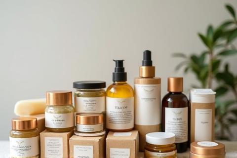 Beautifully packaged handmade cosmetic products.
