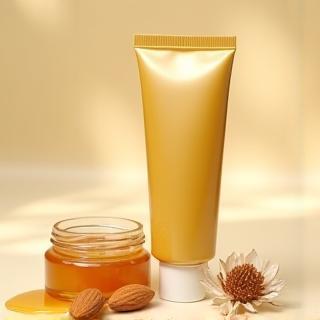 Tube of honey almond hand cream.